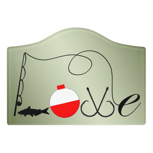 Rustic Fishing Love Door Sign (Small Crest Front)