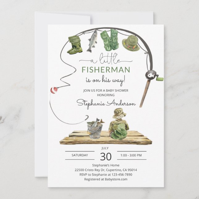 Rustic Fishing Lure Baby Shower Invitation (Front)