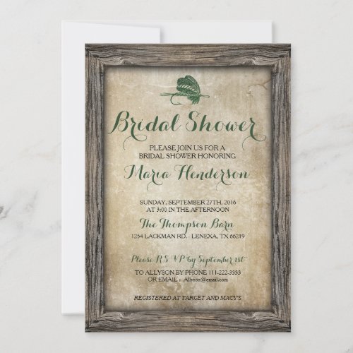 Rustic Fishing Lure Bridal Shower Invitation