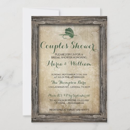 Rustic Fishing Lure CouplesShower Invitation