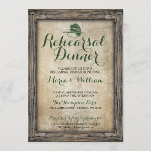 Rustic Fishing Lure Rehearsal Dinner Invitation