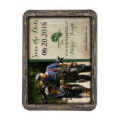 Rustic Fishing Lure Save the Date Photo Magnet (Vertical)