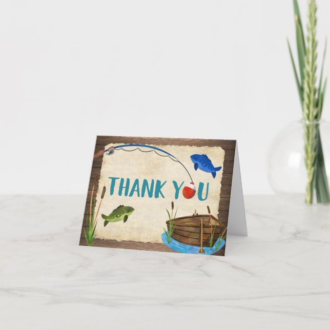 Rustic fishing thank you card (Front)