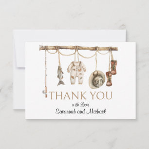 Rustic Fishing Theme Baby Shower Thank You Card