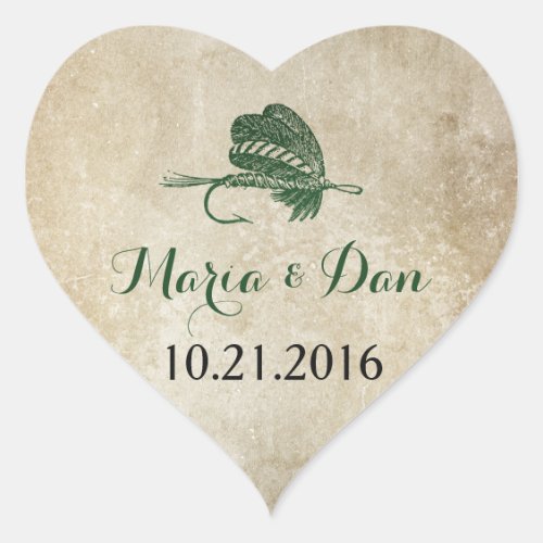 Rustic Fishing Wedding Date Sticker