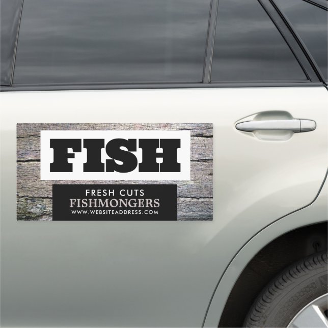 Rustic Fishmonger/Wife, Fish Market Car Magnet (In Situ)