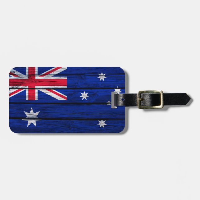 Rustic Flag of Australia Luggage Tag (Front Horizontal)