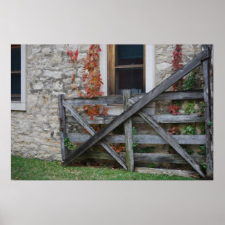 Rustic Flint Hills Gate Poster