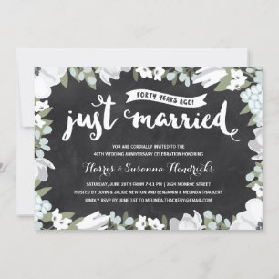 Rustic Floral   40th Wedding Anniversary Invitation