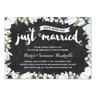 Rustic Floral | 40th Wedding Anniversary Invitation