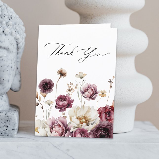 Rustic Floral Abundance Thank You Card (Our rustic floral abundance thank you card is a lovely choice.)