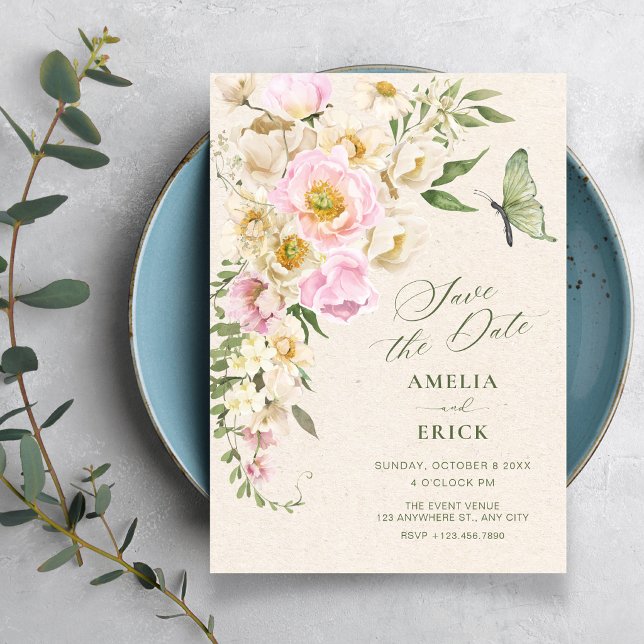 Rustic Floral aesthetic  Save The Date (Creator Uploaded)