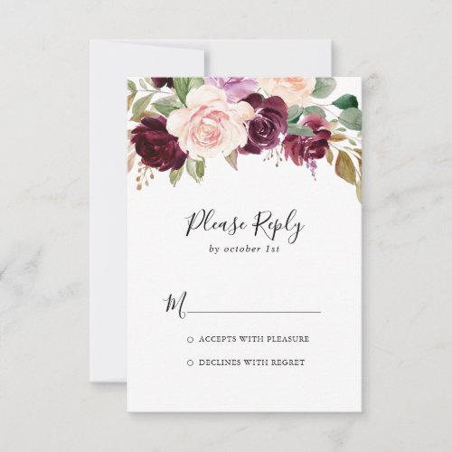 Rustic Floral and Botanical Foliage RSVP