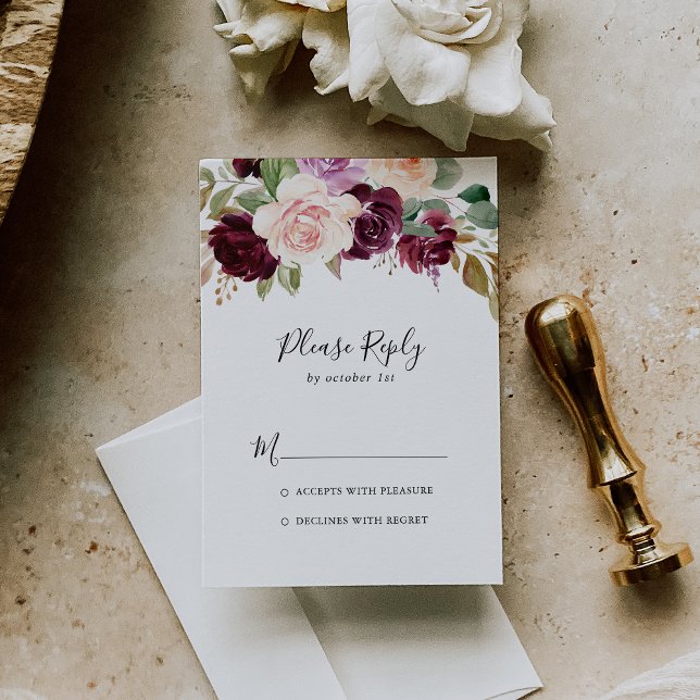 Rustic Floral and Botanical Foliage RSVP (Creator Uploaded)