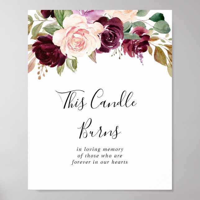 Rustic Floral and Botanical This Candle Burns Sign (Front)
