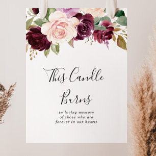 Rustic Floral and Botanical This Candle Burns Sign