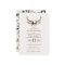 Rustic floral and stag antlers wedding invite