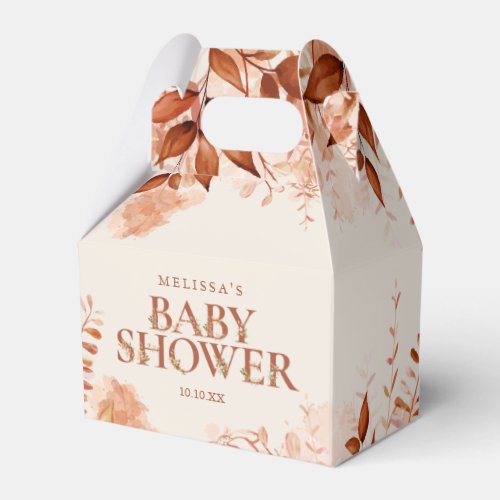 Rustic Floral Autumn Fall Baby Shower Favor Boxes