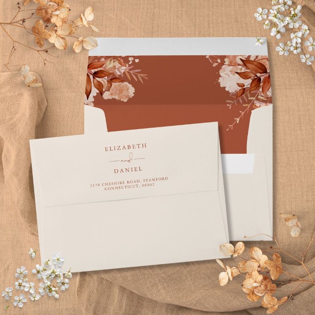 Rustic Floral Autumn Fall Wedding Envelope (Rustic Floral Autumn Fall Wedding Envelope)