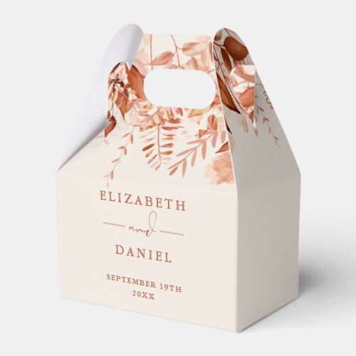 Rustic Floral Autumn Fall Wedding Favor Boxes