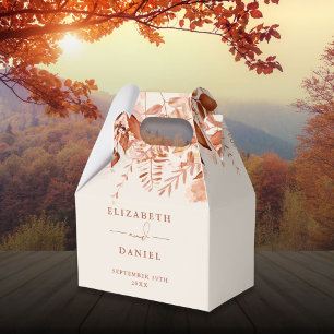 Rustic Floral Autumn Fall Wedding Favor Boxes