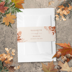 Rustic Floral Autumn Fall Wedding Invitation Belly Band