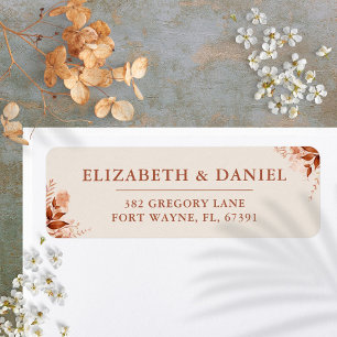 Rustic Floral Autumn Fall Wedding Return Address Label