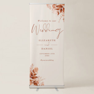 Rustic Floral Autumn Fall Wedding Welcome Retractable Banner