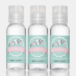 Rustic Floral Baby Shower Birthday Party Favor Hand Sanitizer