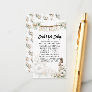 Rustic Floral Baby Shower Books for Baby Enclosure Card