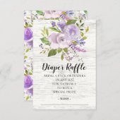 Rustic Floral Baby Shower Diaper Raffle Ticket (Front/Back)