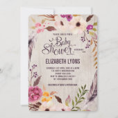 Rustic Floral Baby Shower Invitation Boho Party (Front)
