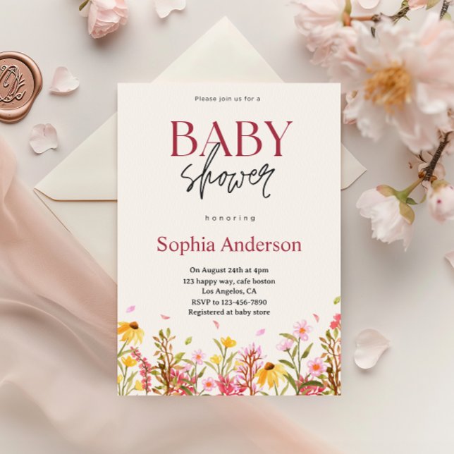 Rustic Floral Baby Shower Invitation for Girl      (Creator Uploaded)