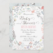 Rustic Floral Baby Shower Invitation II (Front/Back)