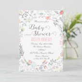 Rustic Floral Baby Shower Invitation II (Standing Front)