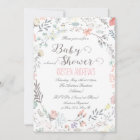 Rustic Floral Baby Shower Invitation II