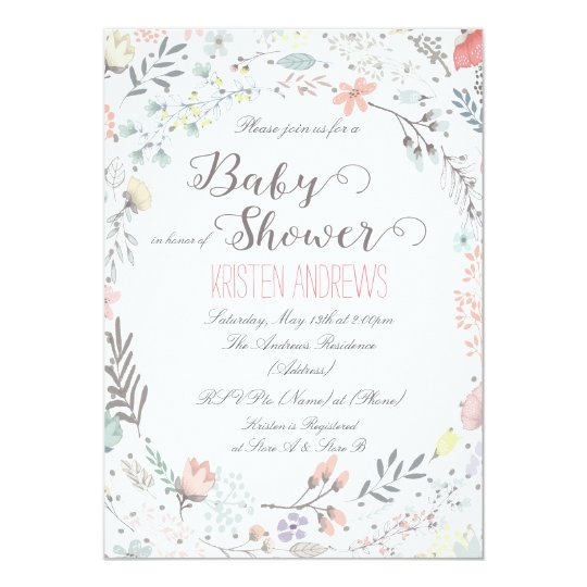 Rustic Floral Baby Shower Invitation II | Zazzle