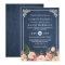 Rustic Floral Blue Chalkboard Formal Wedding