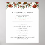 Rustic Floral | Boho Botanical Wedding Program Poster<br><div class="desc">Elegant and simple wedding welcome note to be placed on the chairs of guests at the ceremony or inside welcome bags. From displaying times for the evening's cocktail hour to serving as a map to direct guests to the next stop of the night; to give friends and family an idea...</div>
