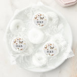Rustic Floral Boho Life Saver® Mints<br><div class="desc">Rustic Floral Boho Life Saver® Mints. Refresh guests with these charming monogrammed wedding mints, wrapped in a white label adorned with wildflowers, soft grasses, and vintage botanical accents in warm terracotta, rust, and sage green. A clean white backdrop with black calligraphy highlights your initials for a sophisticated, nature-inspired favor. Delightful...</div>