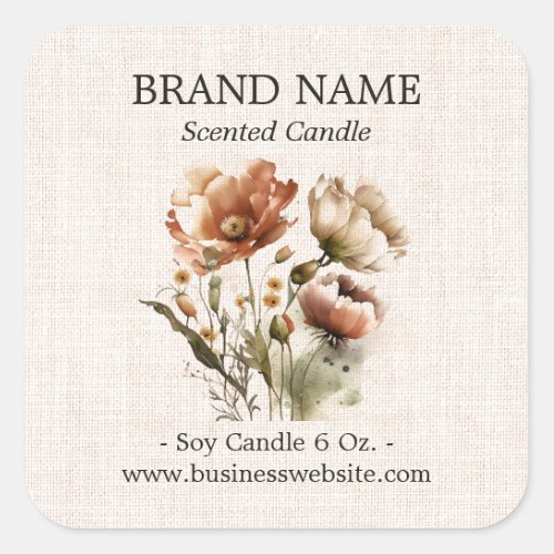 Rustic Floral Boho Product Label Color