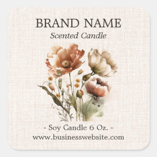 Rustic Floral Boho Product Label Color