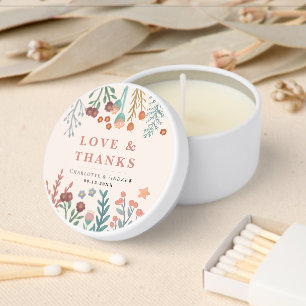Rustic Floral Boho Wildflowers Summer Wedding Mini Candle Favors