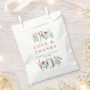 Rustic Floral Boho Wildflowers Wedding Favor Bag