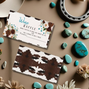 Rustic Floral Boho Wine Raffle Bridal Shower Enclosure Card