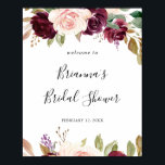 Rustic Floral Botanical Bridal Shower Welcome Poster<br><div class="desc">This rustic floral botanical bridal shower welcome poster is perfect for a modern wedding shower. The design features beautiful and colorful hand-drawn flowers and foliage,  elegantly arranged into attractive bouquets.</div>