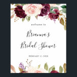 Rustic Floral Botanical Bridal Shower Welcome Poster<br><div class="desc">This rustic floral botanical bridal shower welcome poster is perfect for a modern wedding shower. The design features beautiful and colorful hand-drawn flowers and foliage,  elegantly arranged into attractive bouquets.</div>