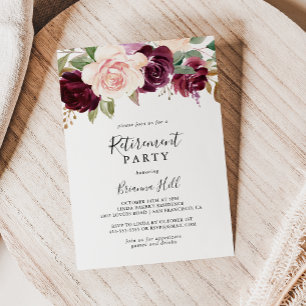 Rustic Floral Botanical Foliage Retirement Party Invitation