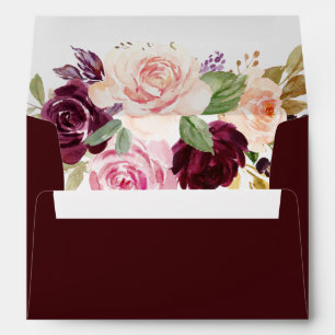 Rustic Floral Botanical Foliage Wedding Envelope