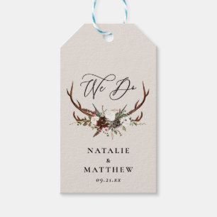 rustic floral botanical personalized wedding gift tags